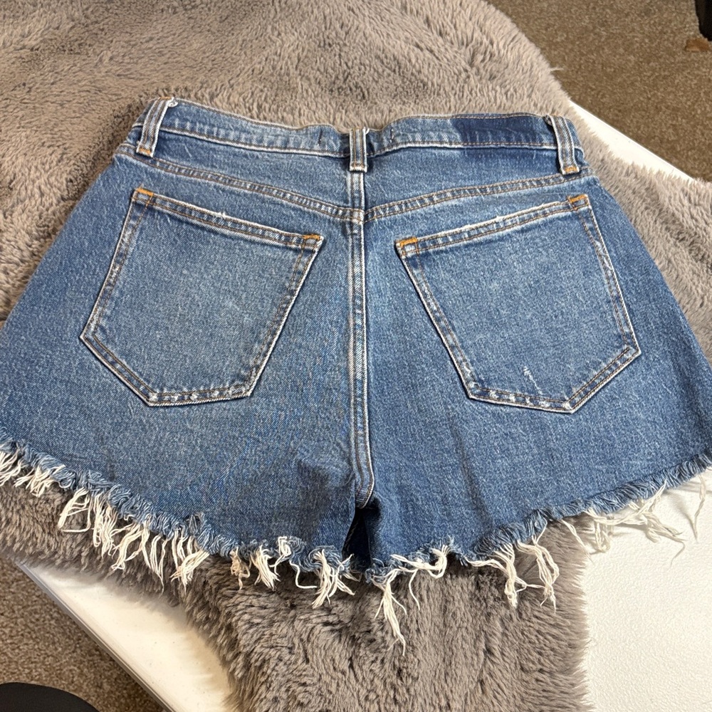Abercrombie & Fitch Blue Frayed Jean Shorts - Picture 3 of 6